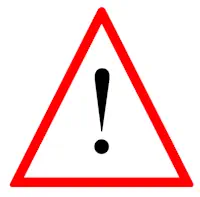 warning sign: red triangle with